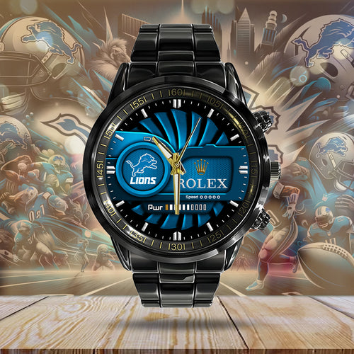Detroit Lions x Rolex Black Stainless Steel Watch – MAITM7424