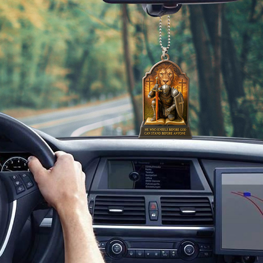 Kneel Before God Custom Shape 2-Side Printed Acrylic Car Ornament – MAITM12508
