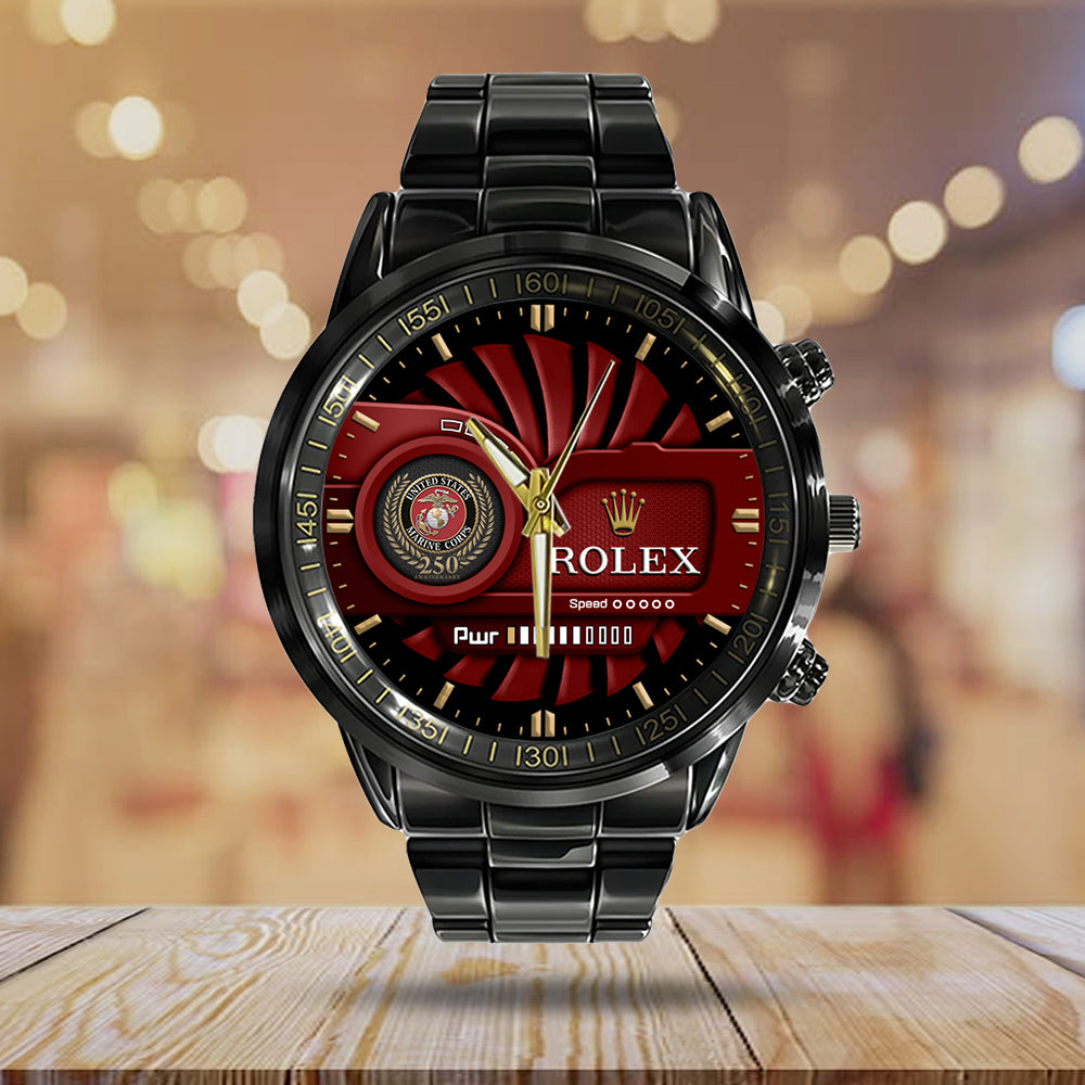 US Marine Corps x Rolex Black Stainless Steel Watch – MAITM 12175