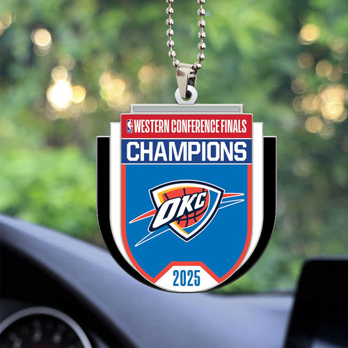Oklahoma City Thunder 2025 NBA Champions Custom Shape 2-sided Acrylic Car Ornament – MAITM 11308