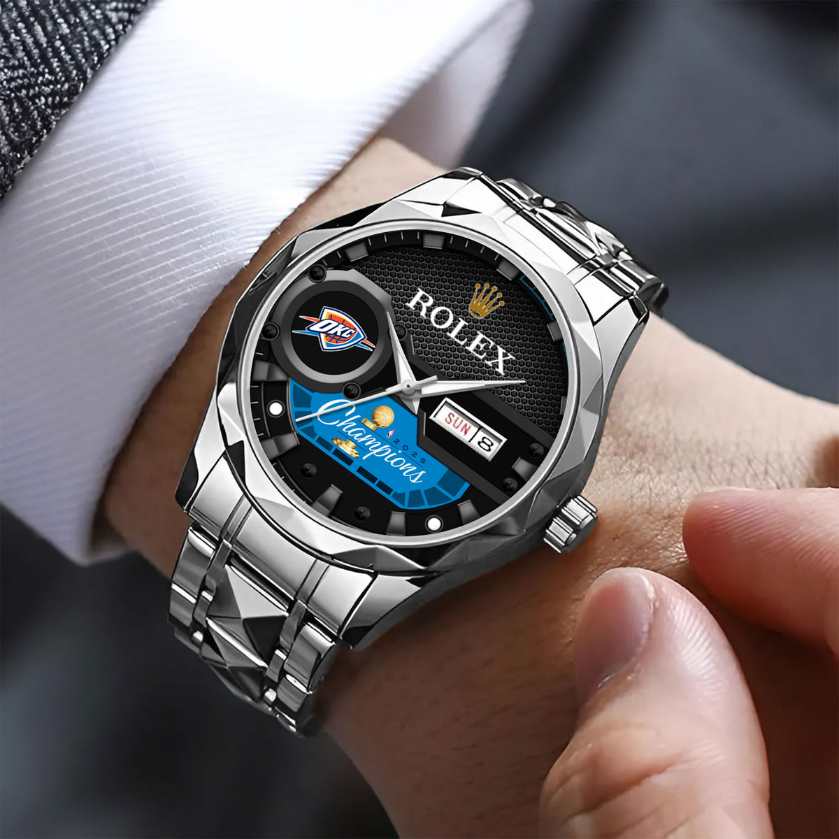 Oklahoma City Thunder 2025 NBA Champions x Rolex Alloy Luxury Quartz Watch – MAITM 12023
