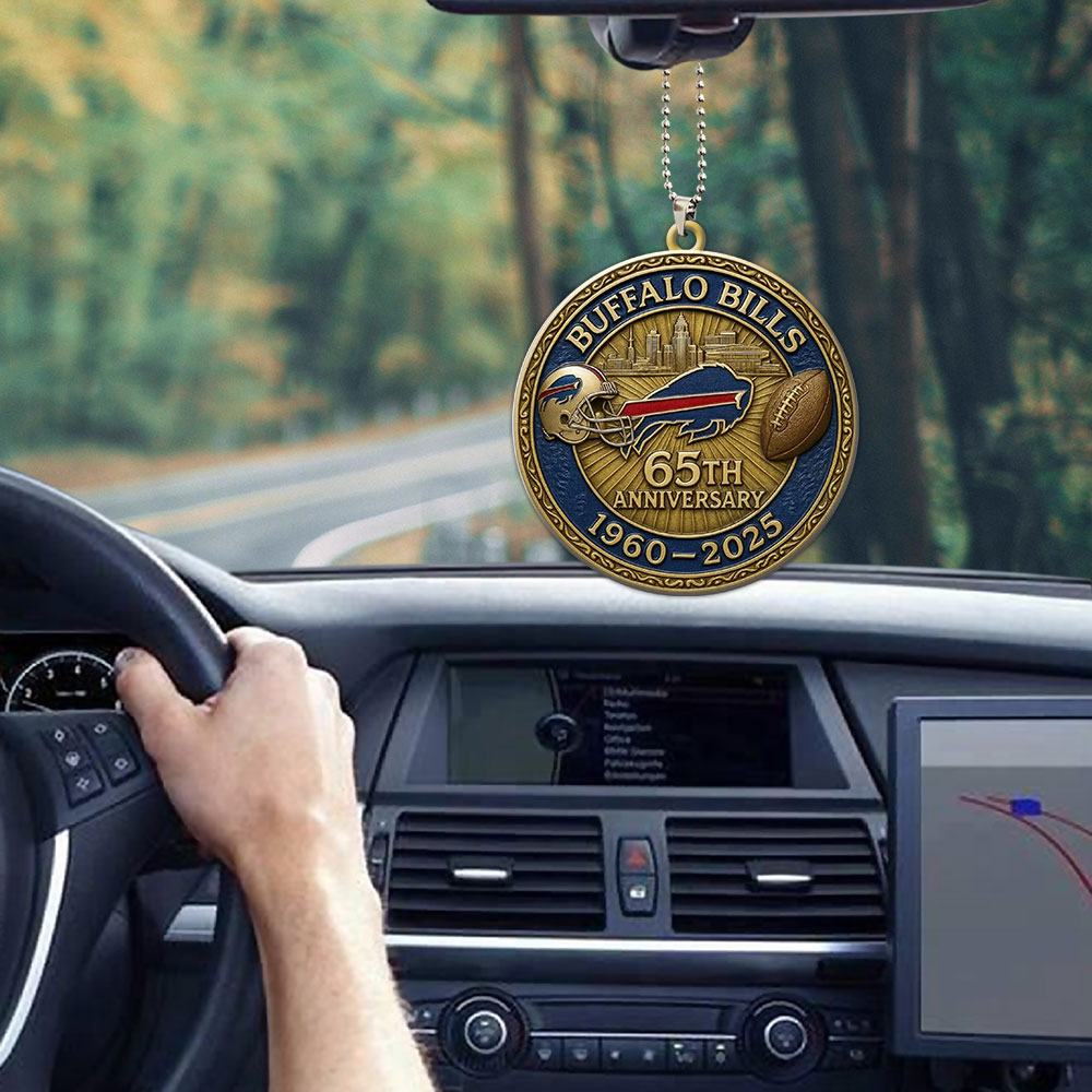 Buffalo Bills 65th Anniversary Custom shape 2-sided Acrylic Car Ornament – MAITM12728