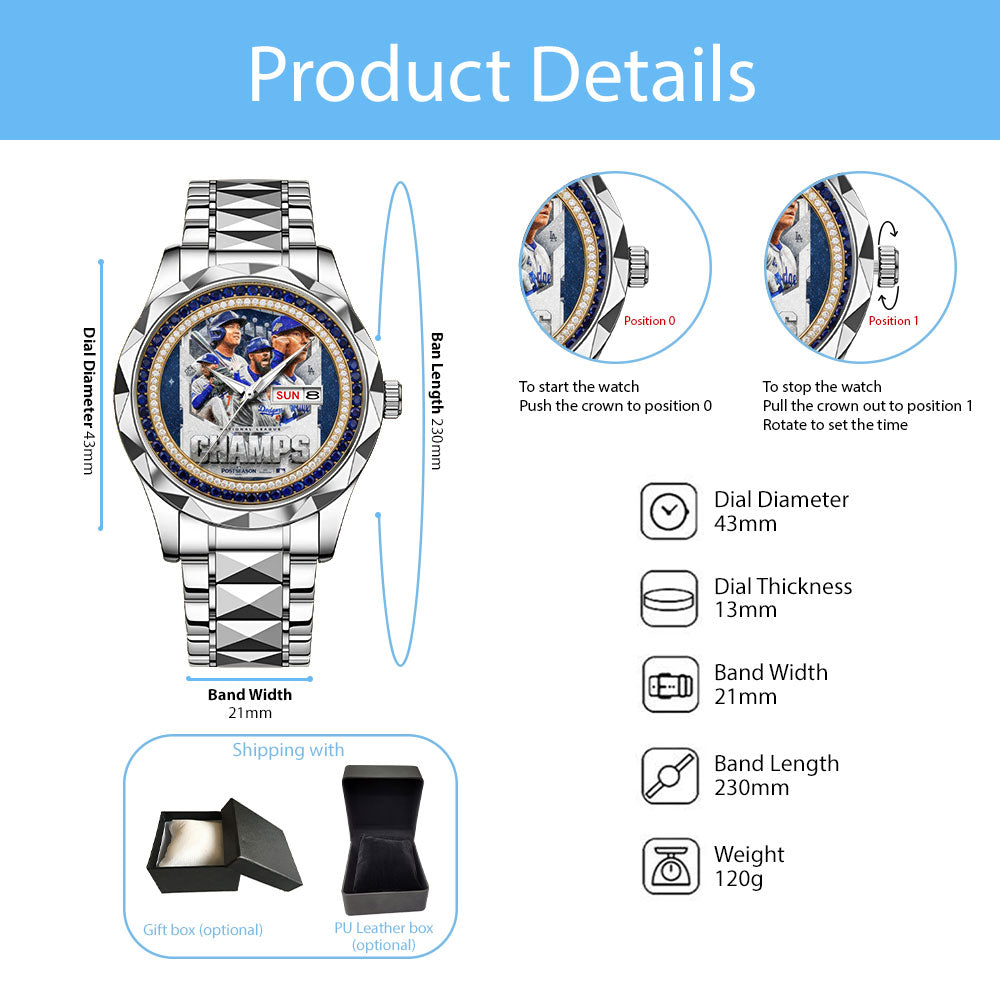 Los Angeles Dodgers 2025 National League Alloy Luxury Quartz Watch – MAITM13542