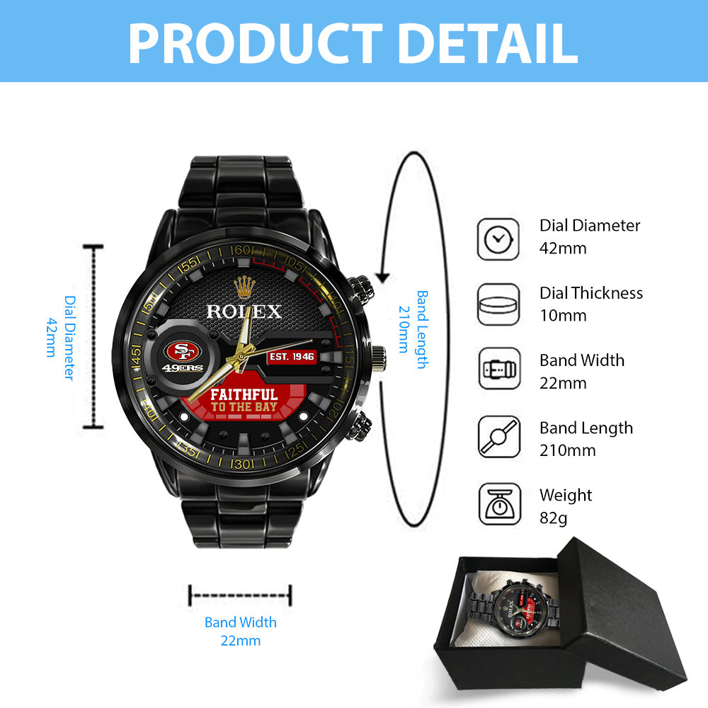 San Francisco 49ers x Rolex Black Stainless Steel Watch – MAITM7527