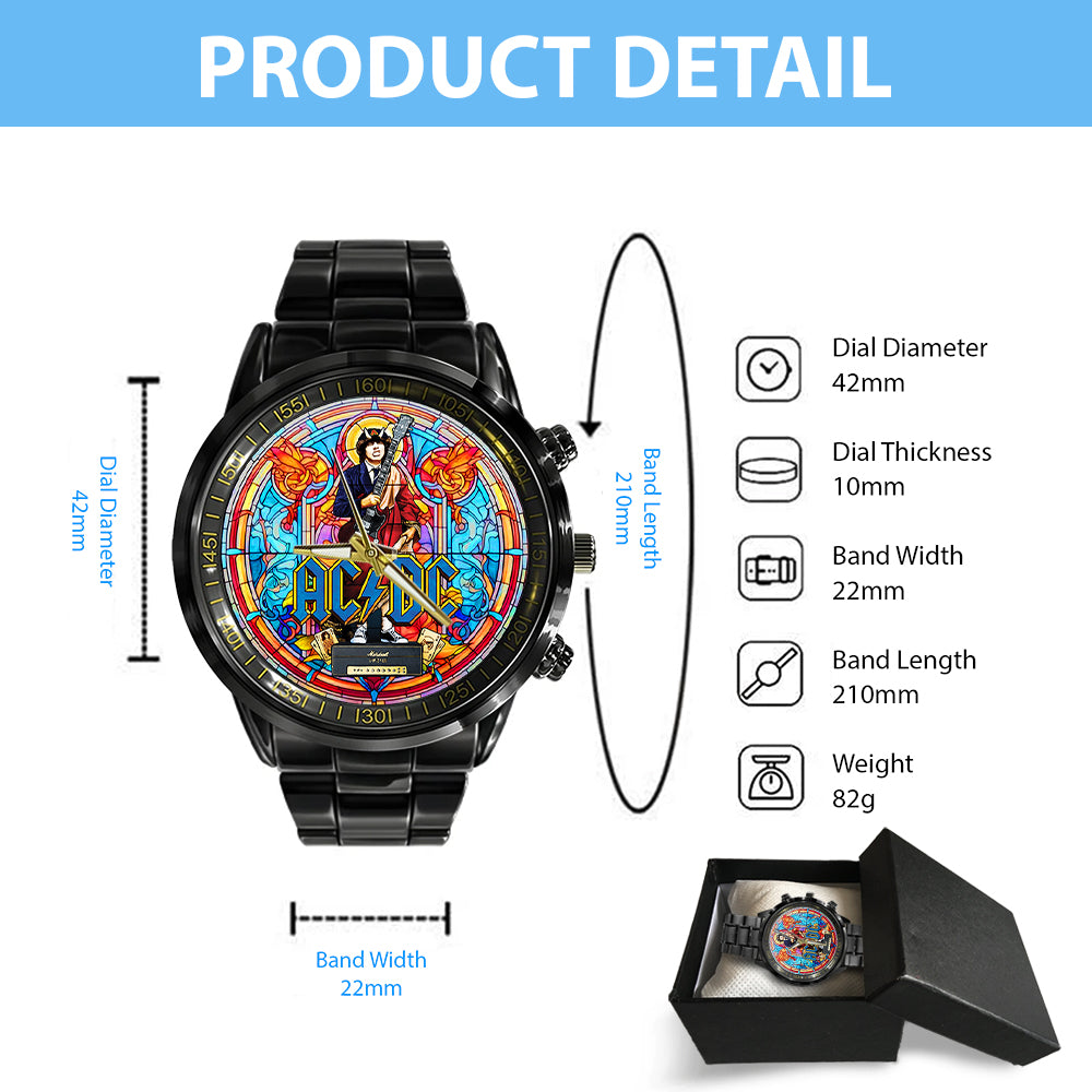 AC/DC Black Stainless Steel Watch – GNE 1005