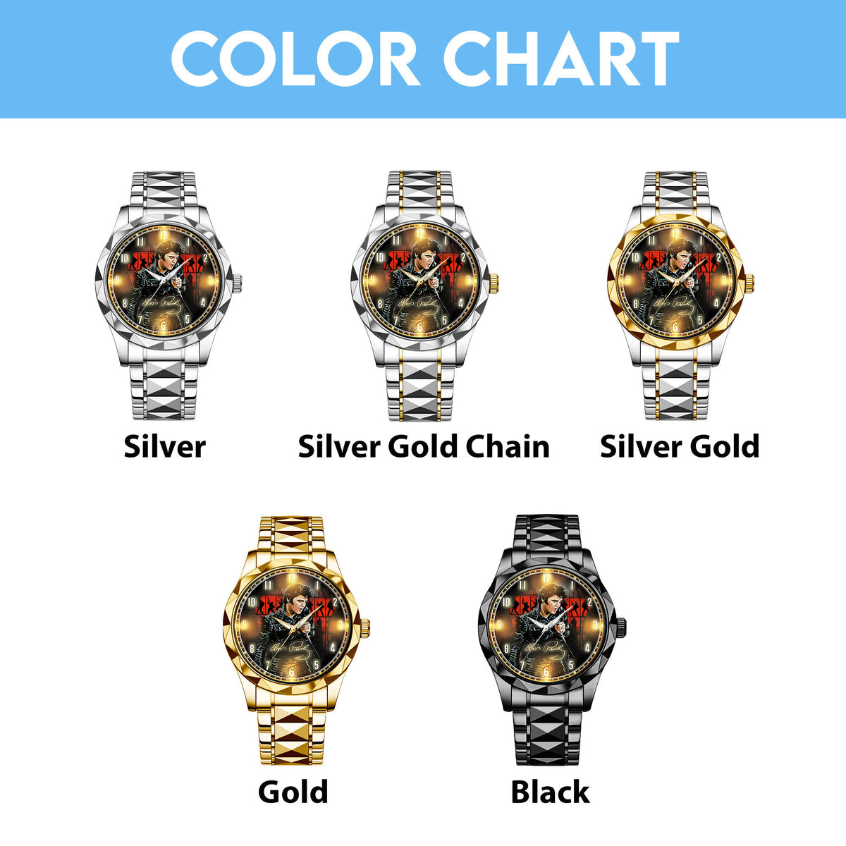 Elvis Presley Alloy Luxury Quartz Watch – MAITM 11696