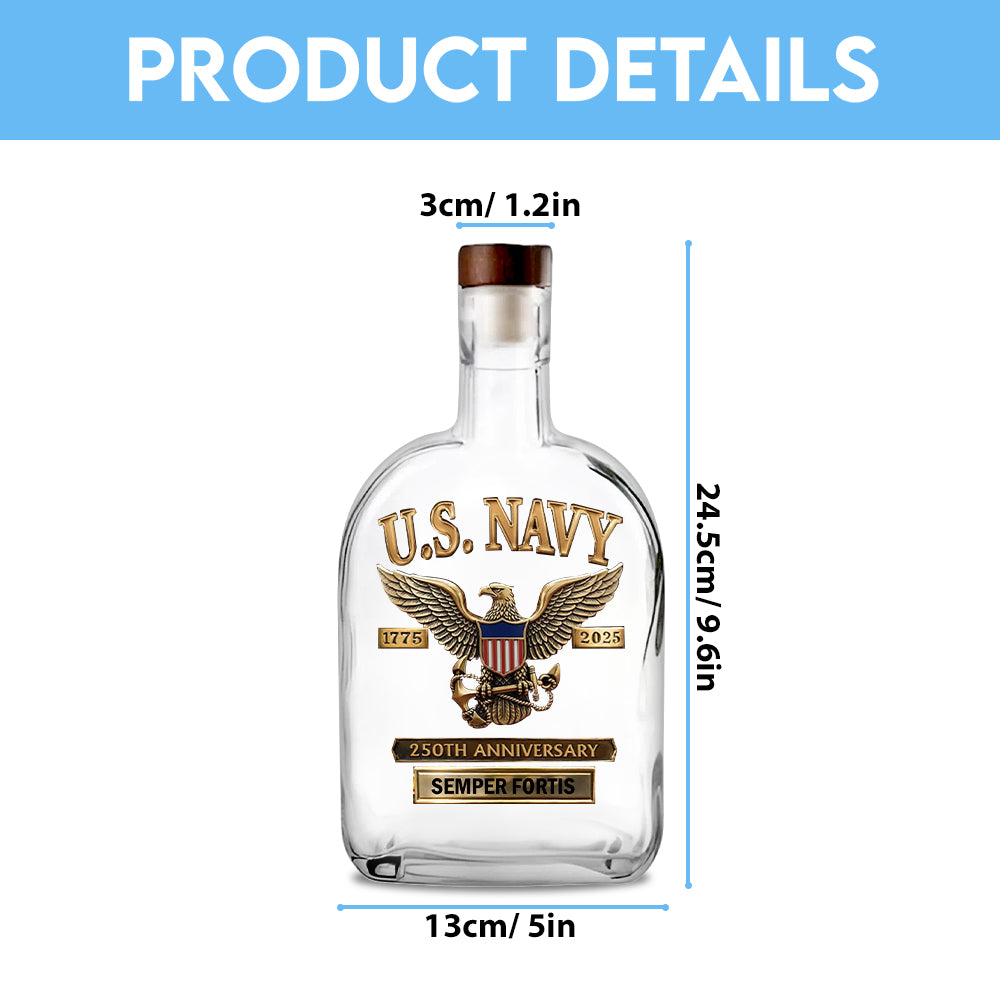 US Navy 250th Anniversary 25oz Empty Whiskey Bottle – MAITM12722