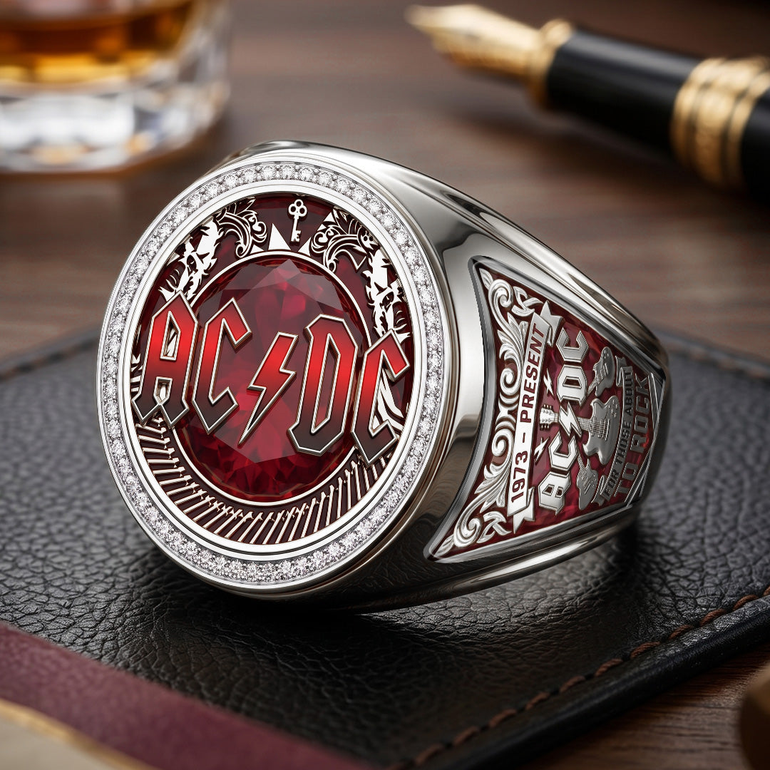 AC/DC 3D Engraved Ring – TMTHU8057