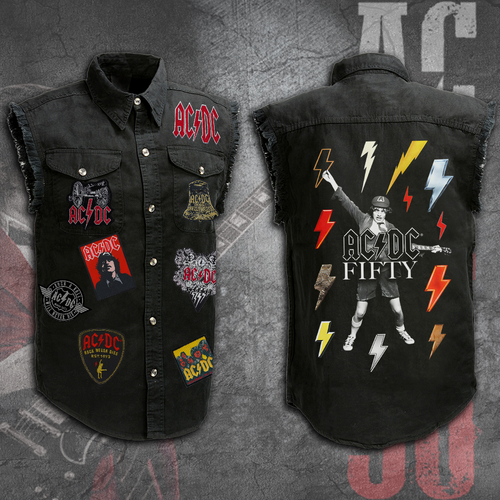 AC/DC 3D Lightweight Sleeveless Denim Shirt – TANTN 4677