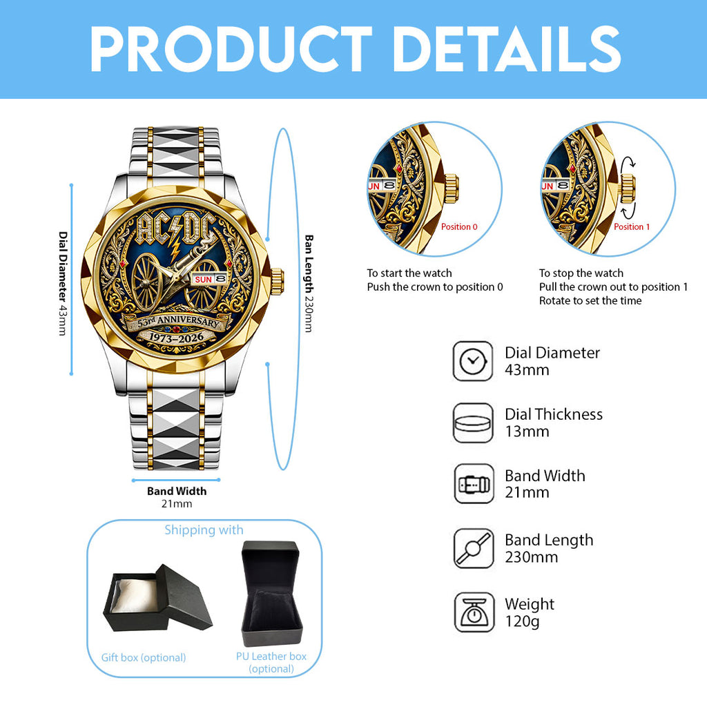 AC/DC 53rd Anniversary Alloy Luxury Quartz Watch – HOATT16760