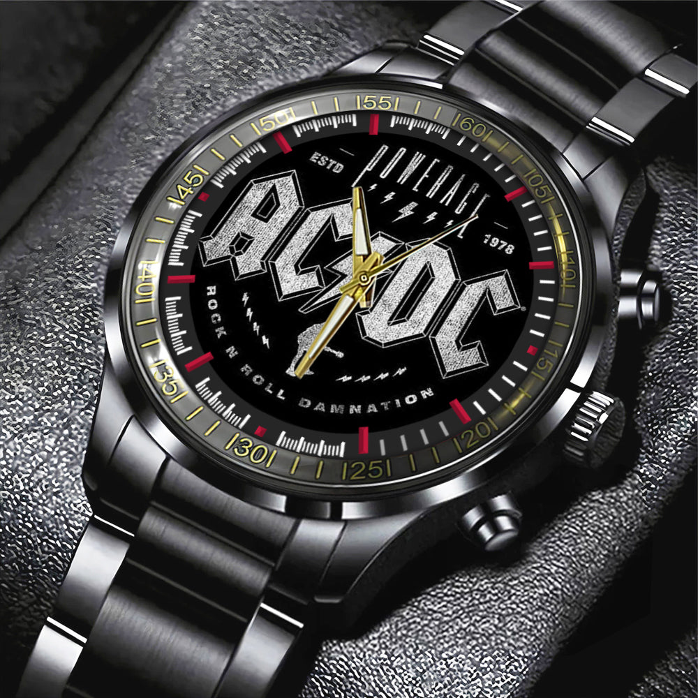AC/DC Black Stainless Steel Watch – GNE 2196