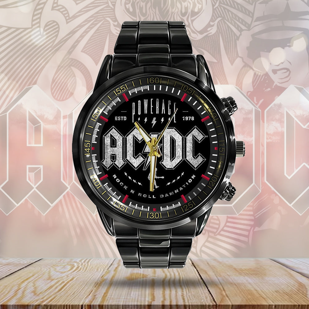 AC/DC Black Stainless Steel Watch – GNE 2196