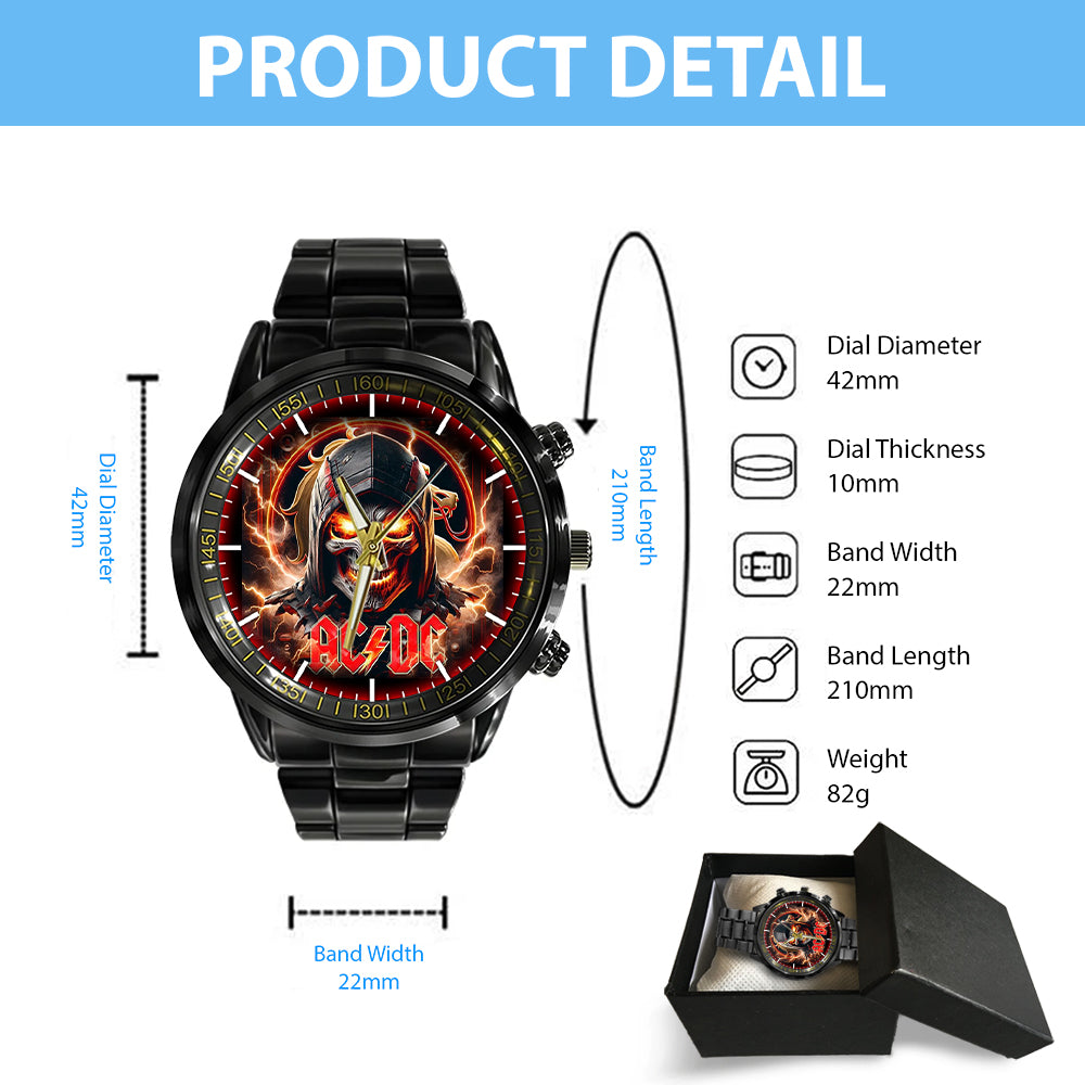AC/DC Black Stainless Steel Watch – GNE 703