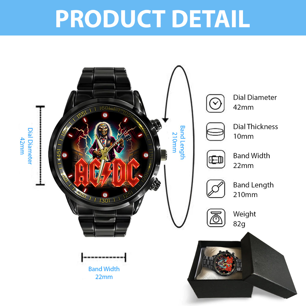 AC/DC Black Stainless Steel Watch – GNE 749