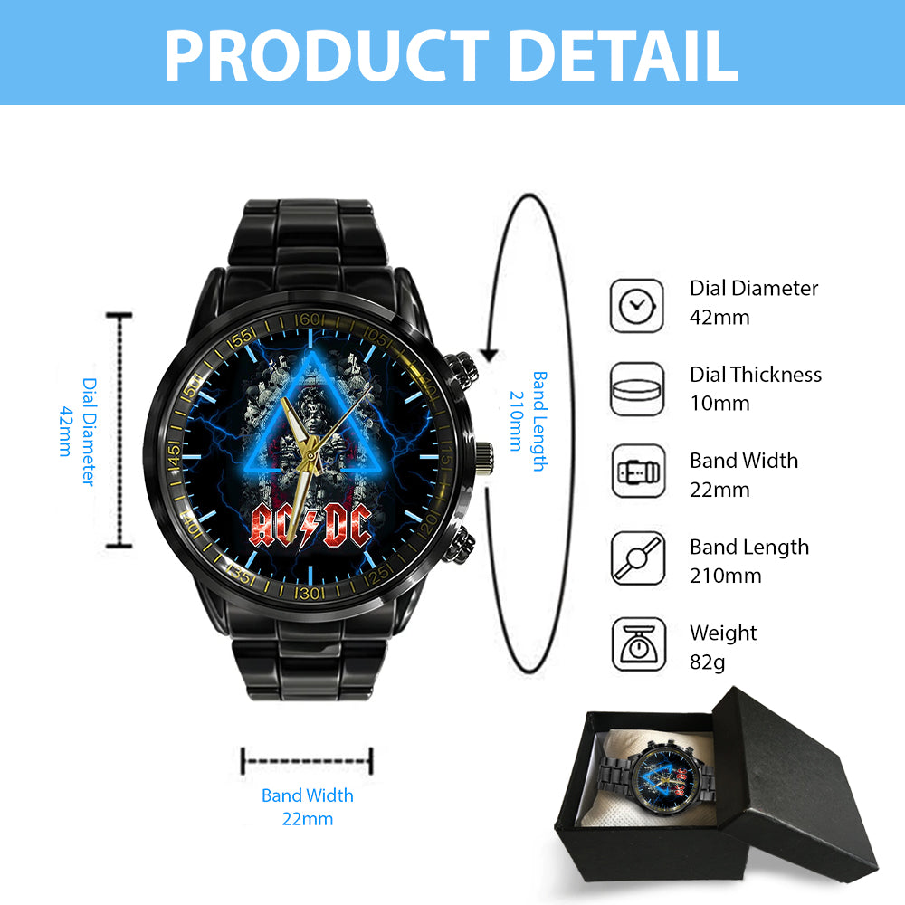 AC/DC Black Stainless Steel Watch – GNE 674