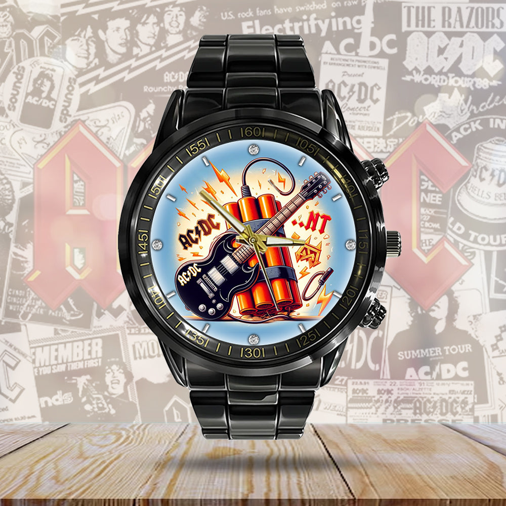AC/DC Black Stainless Steel Watch – GNE 723
