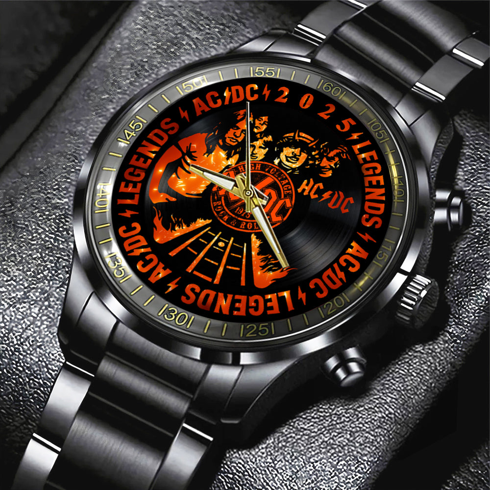 AC/DC Black Stainless Steel Watch – GNE NEW276