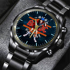 AC/DC Black Stainless Steel Watch – HUANNM 5298