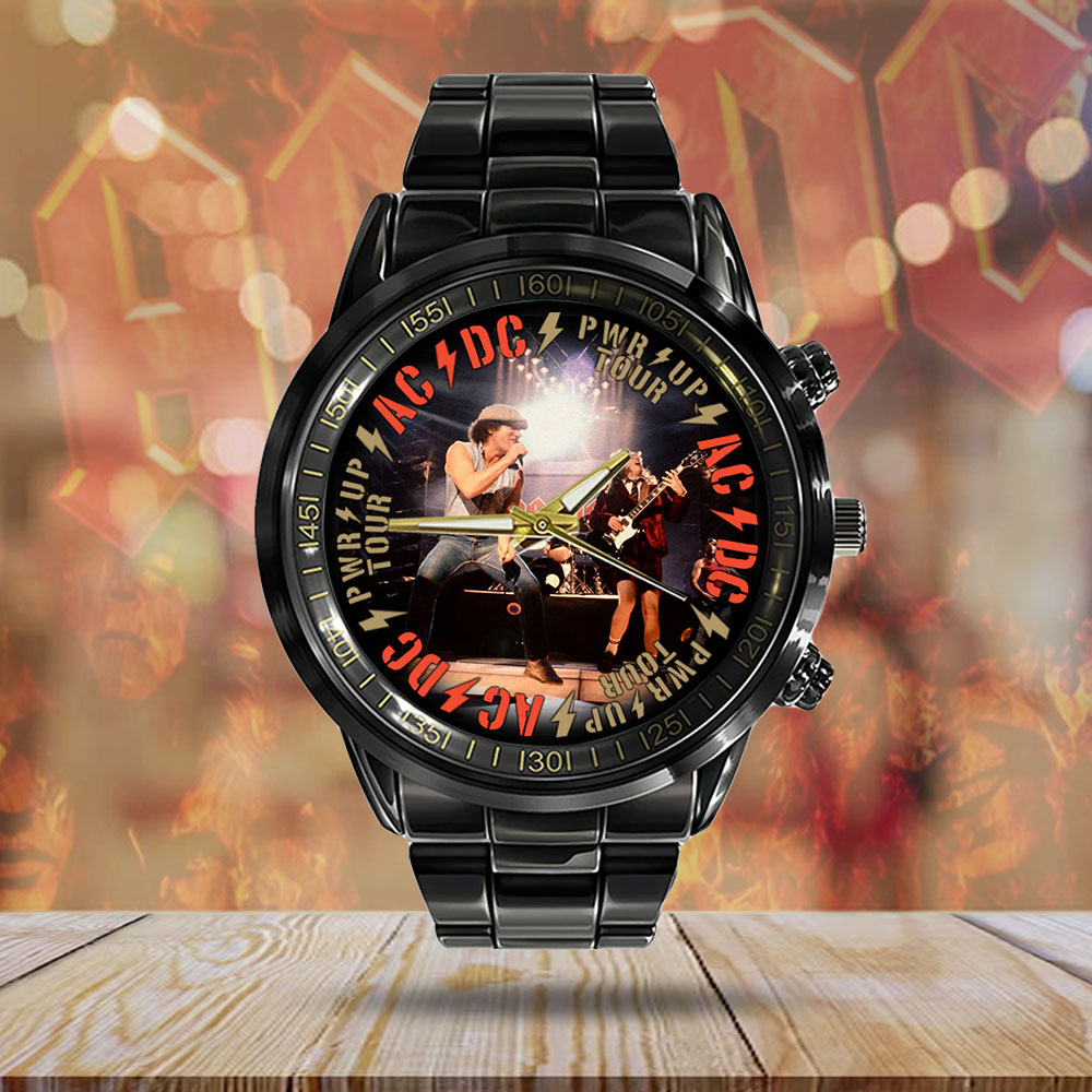 AC/DC Black Stainless Steel Watch – MAITM 7449