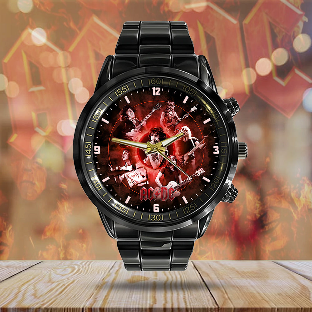 AC/DC Black Stainless Steel Watch – MAITM 7898