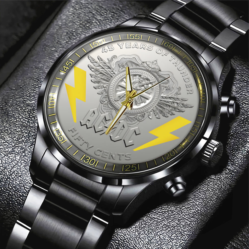 AC/DC Black Stainless Steel Watch – TANTN 8759