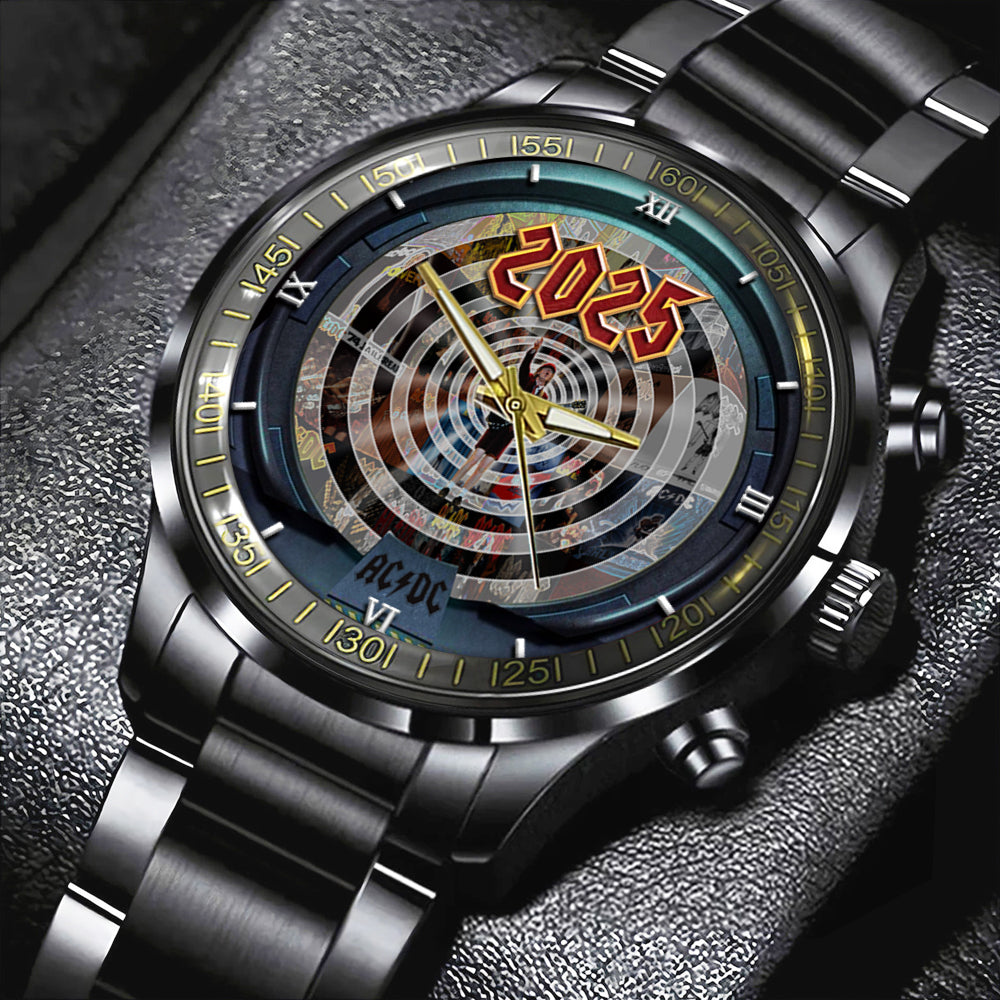 AC/DC Black Stainless Steel Watch – GNE NEW34