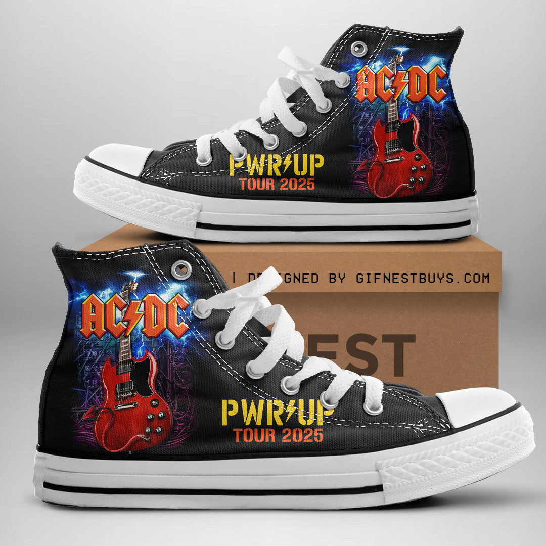 AC/DC High Top Canvas Shoes – HOATT 7849