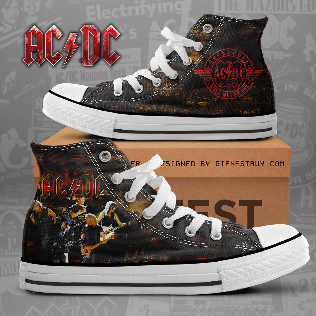 AC/DC High Top Canvas Shoes – NGHIAVT 1086