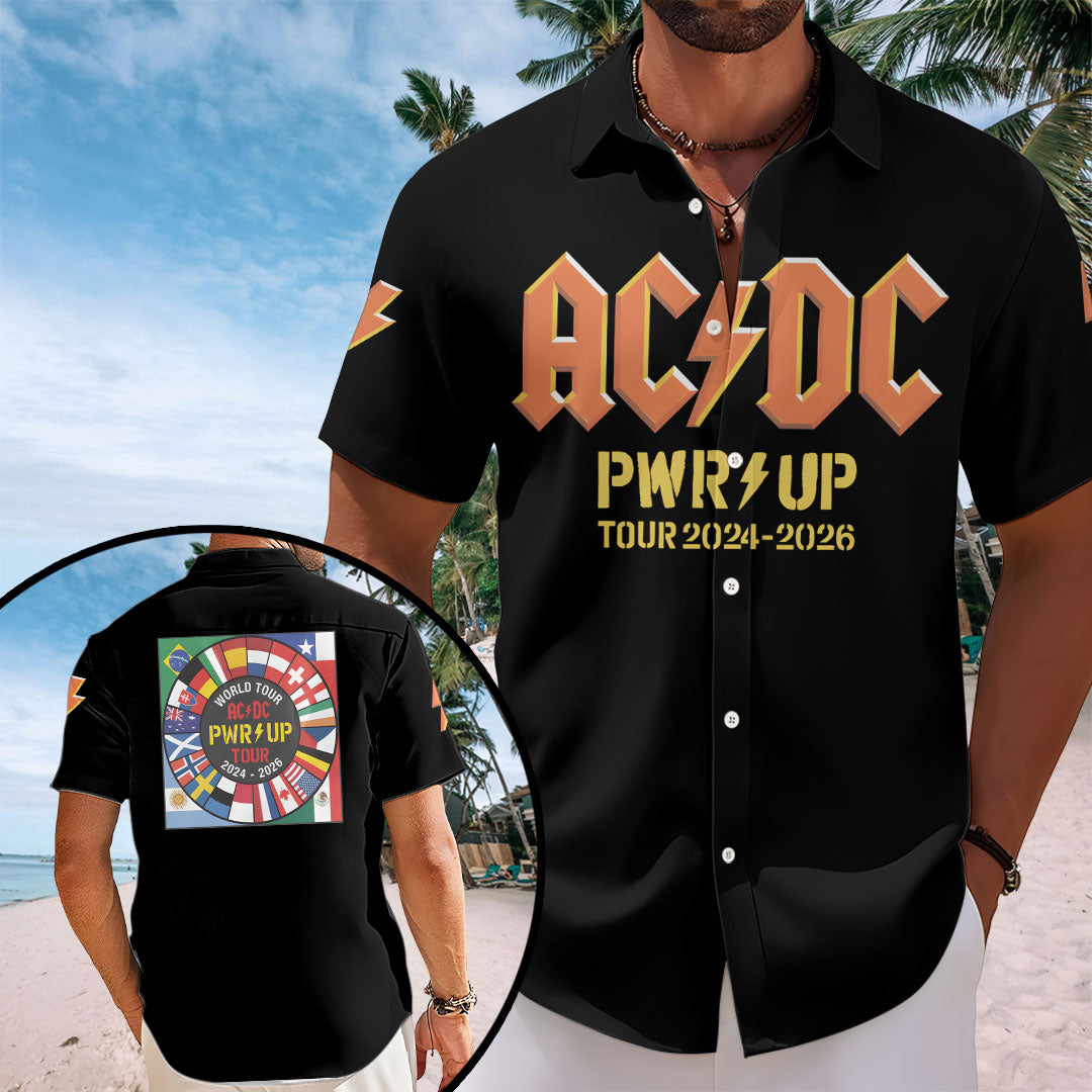 AC/DC World Tour 2026 Short Sleeve Button-Down Shirt – TANTN21353