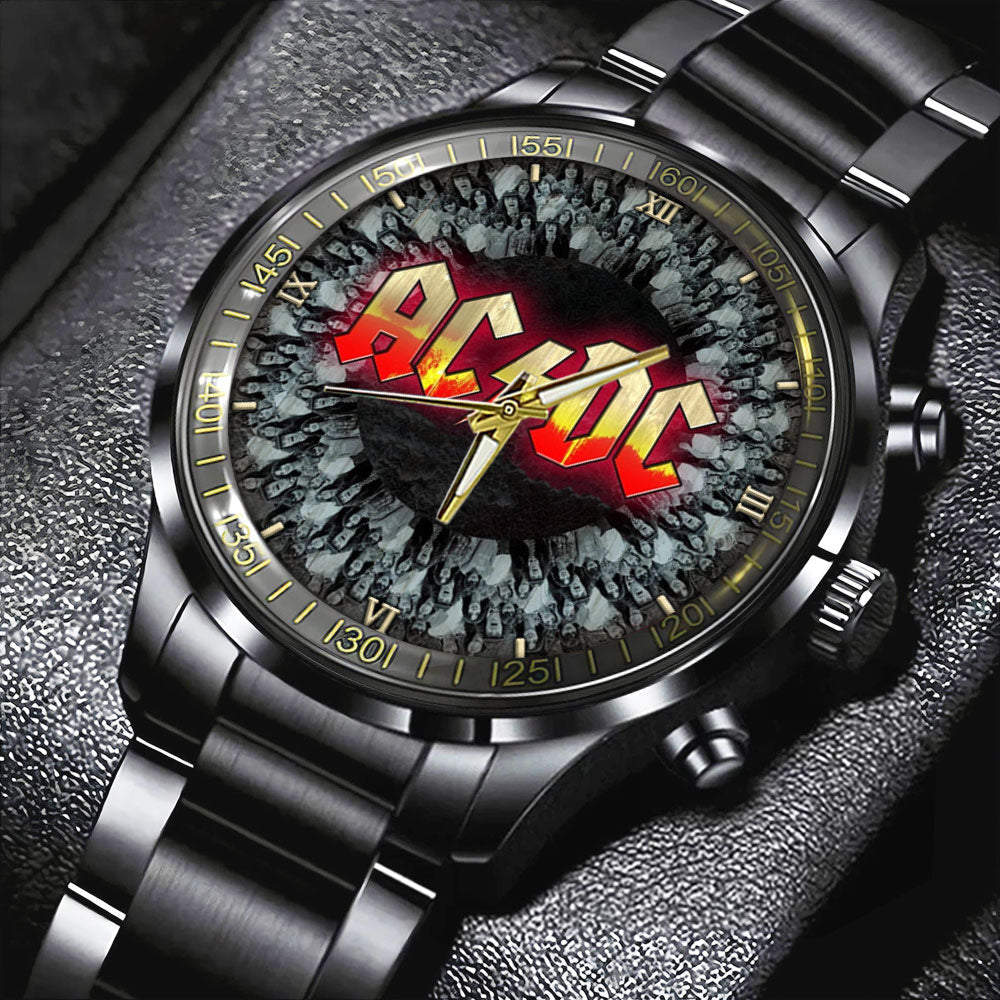 AC/DC Black Stainless Steel Watch – GNE NEW16