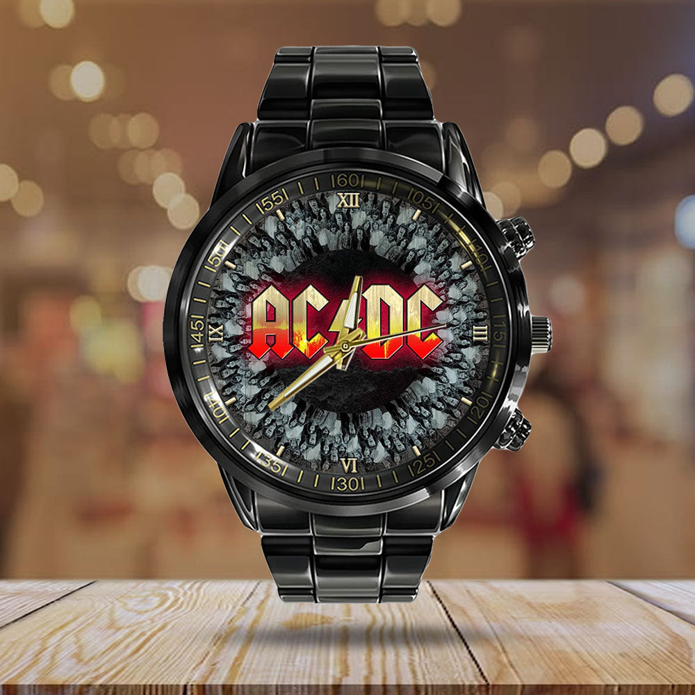 AC/DC Black Stainless Steel Watch – GNE NEW16