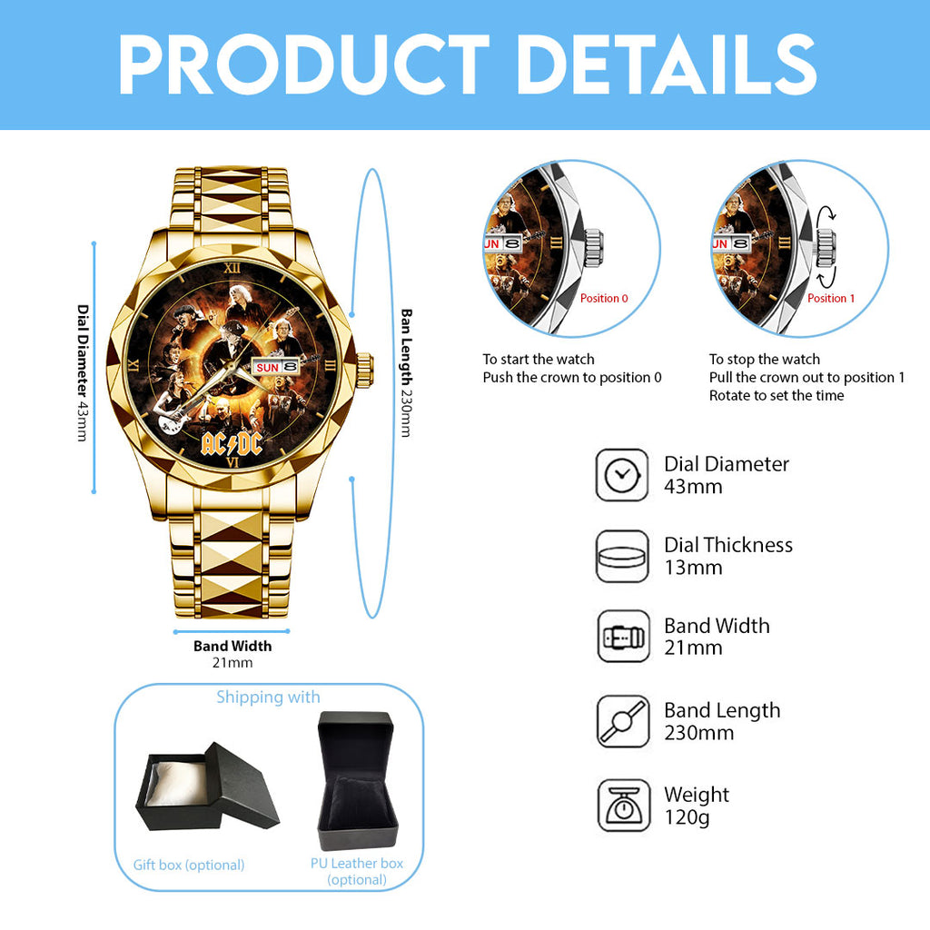 AC/DC Alloy Luxury Quartz Watch – HOATT13397