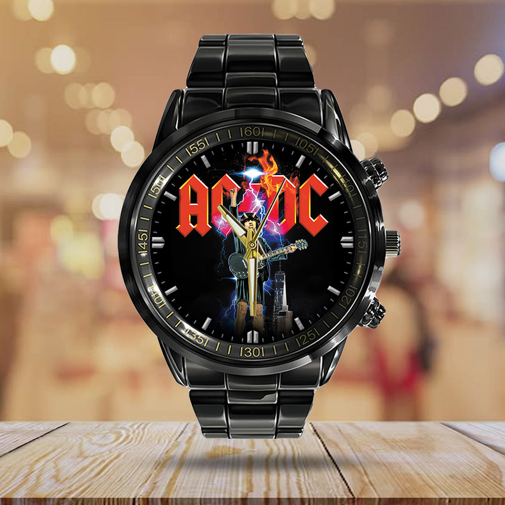 AC/DC Black Stainless Steel Watch – GNE 822