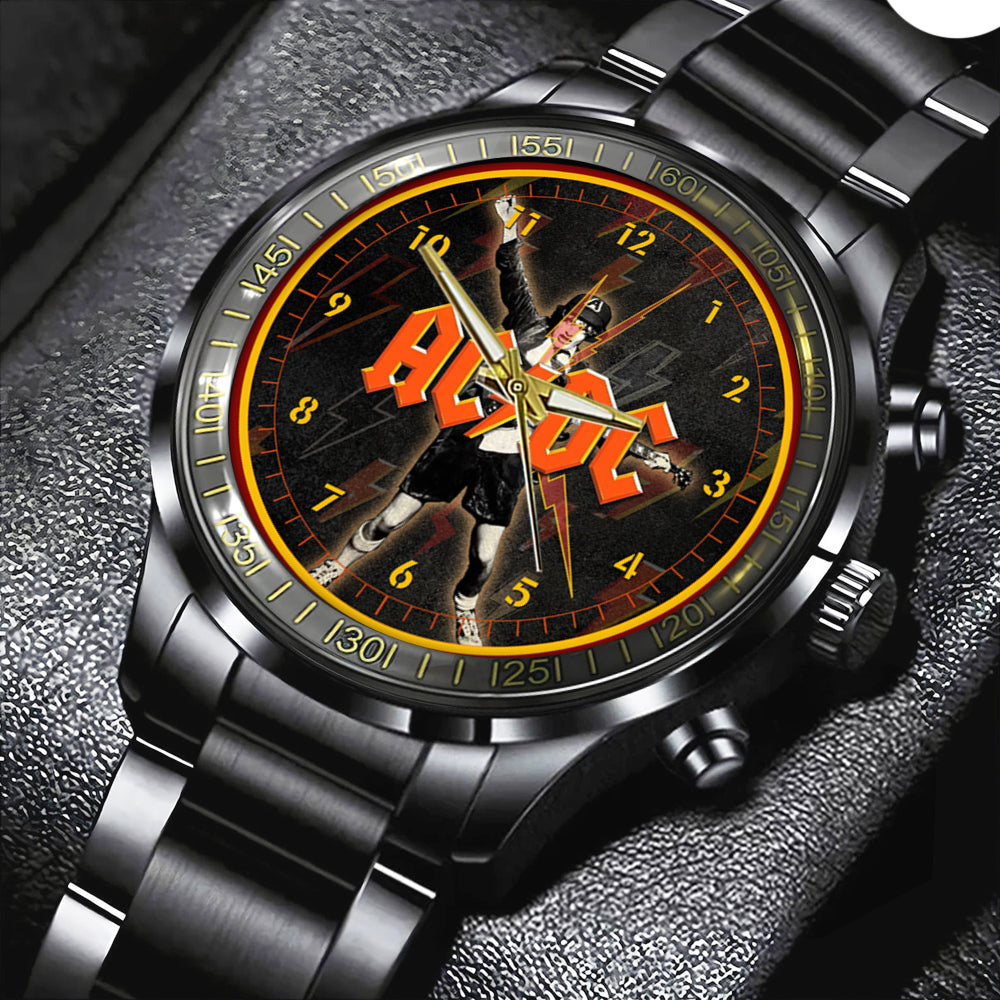 AC/DC Black Stainless Steel Watch – GNE NEW104