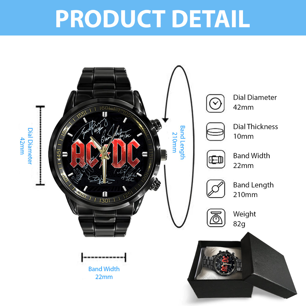 AC/DC Black Stainless Steel Watch – GNE 1318