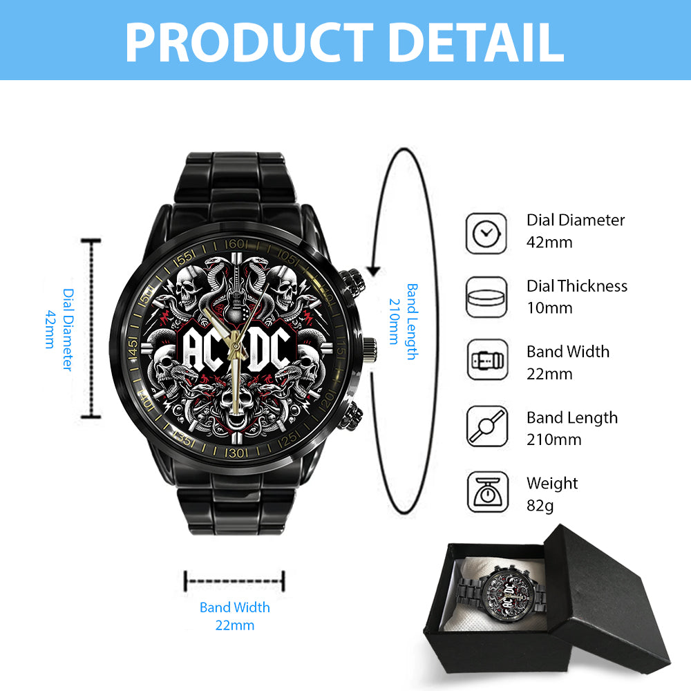AC/DC Black Stainless Steel Watch – GNE 1326