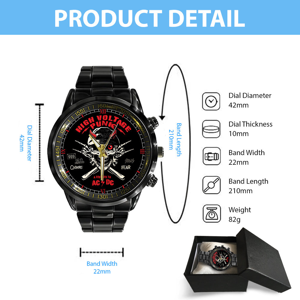 AC/DC Black Stainless Steel Watch – GNE 1490