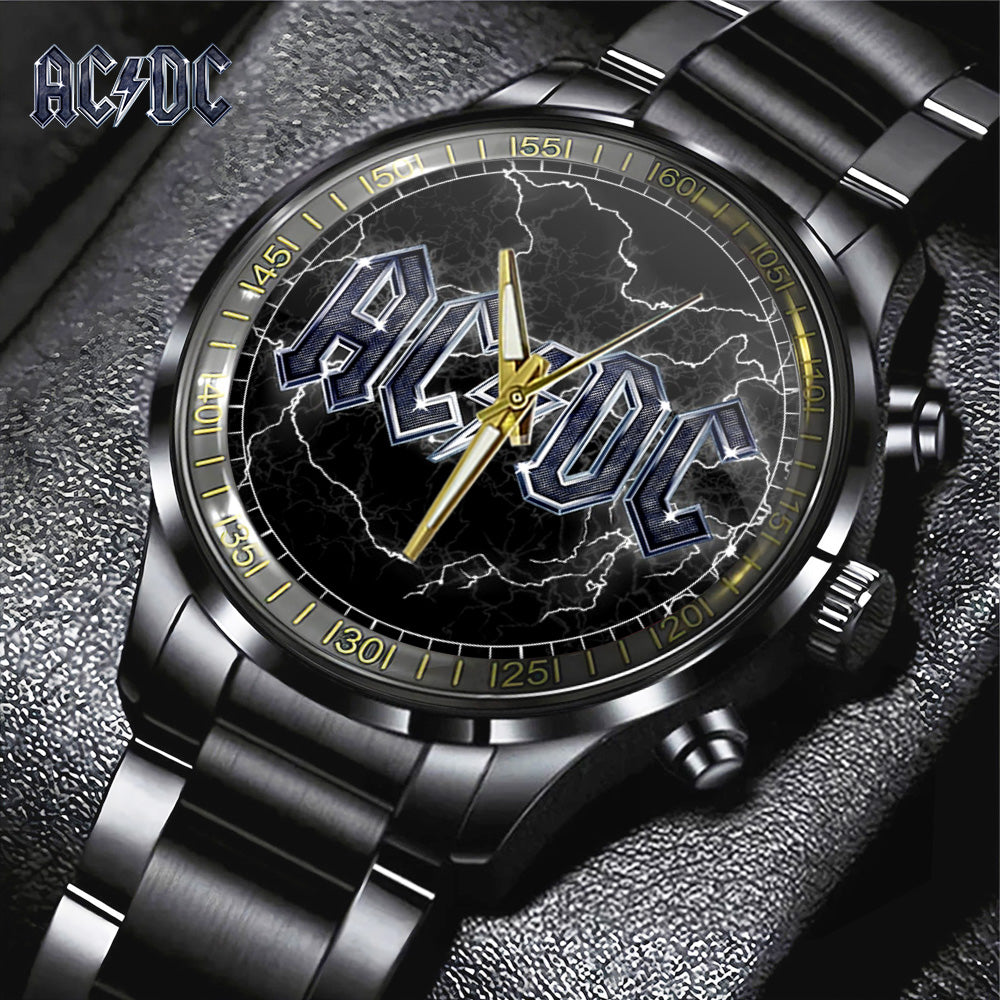 AC/DC Black Stainless Steel Watch – GNE 1603