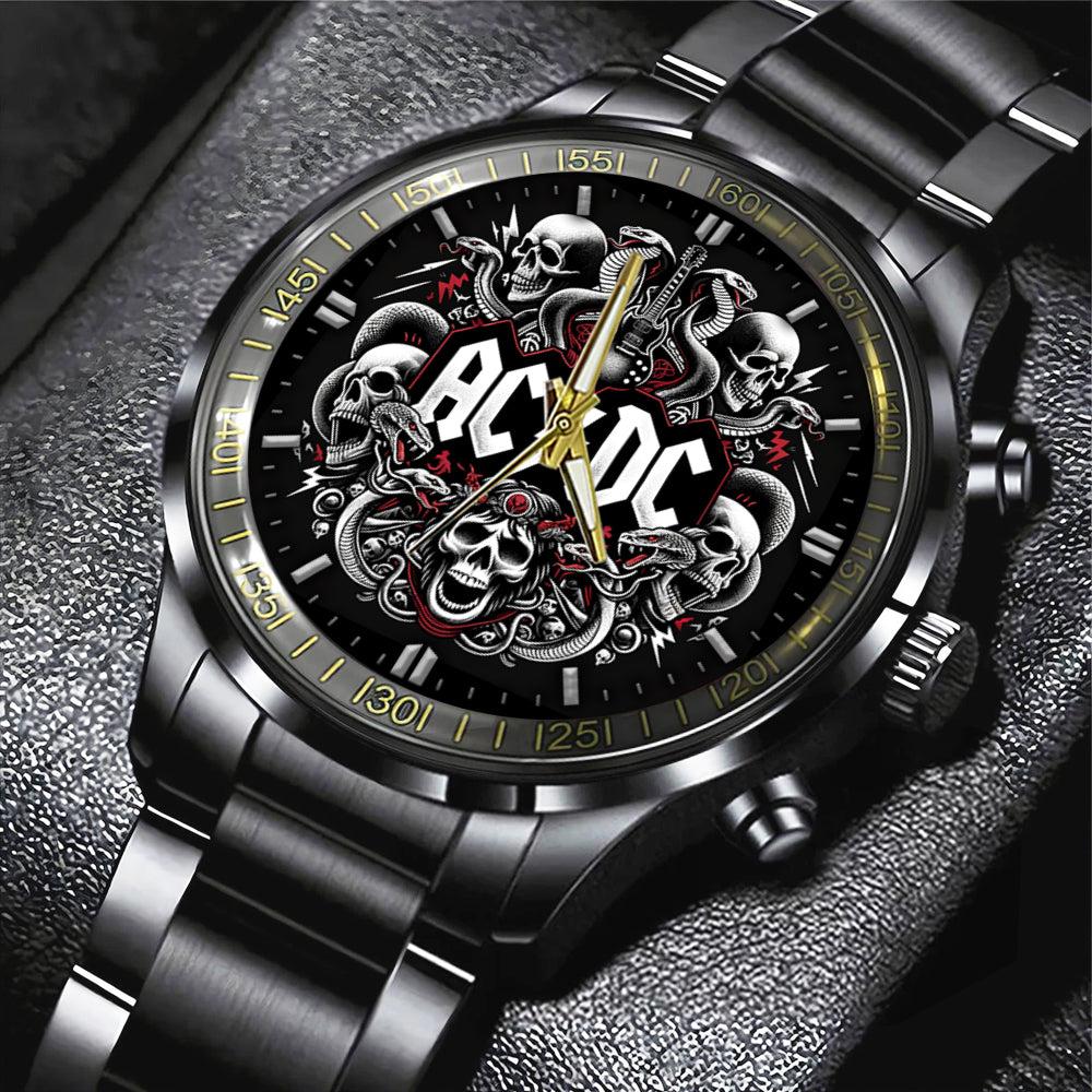 AC/DC Black Stainless Steel Watch – GNE 693