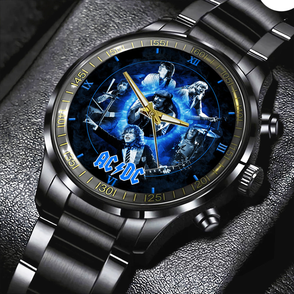 AC/DC Black Stainless Steel Watch – HOATT 7843