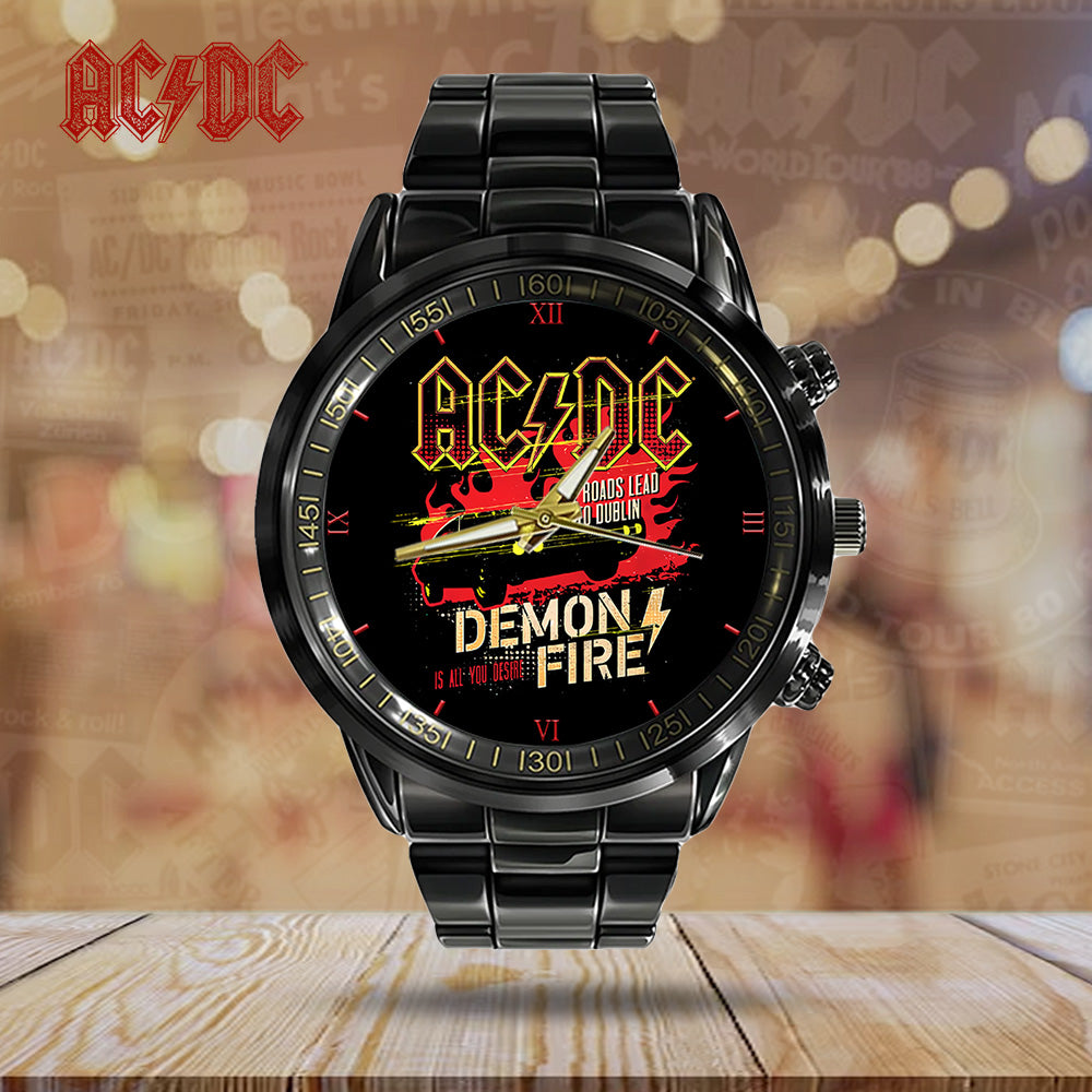 AC/DC Black Stainless Steel Watch – TANTN 8206