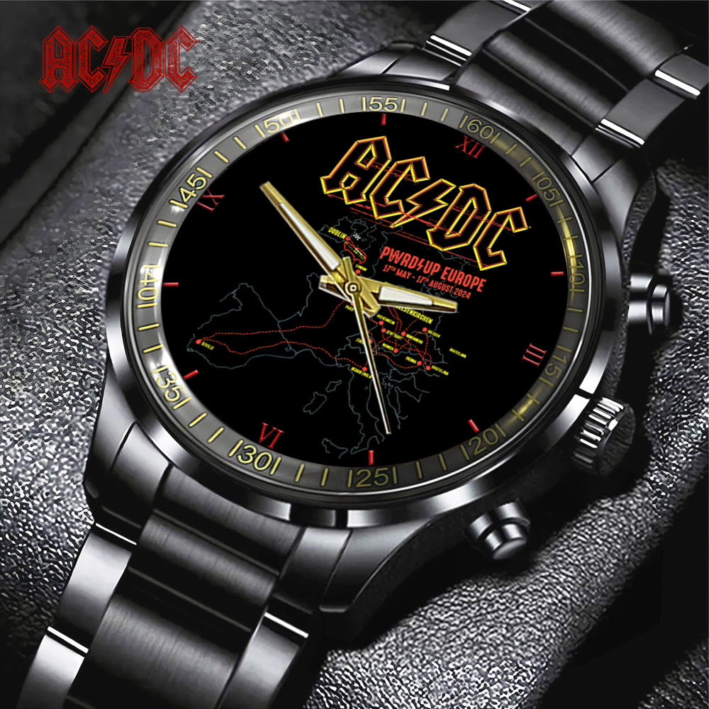 AC/DC Black Stainless Steel Watch – TANTN 8207