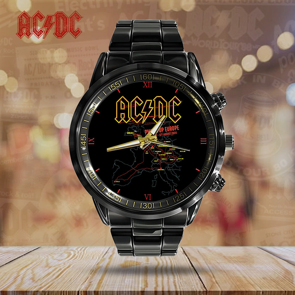 AC/DC Black Stainless Steel Watch – TANTN 8207