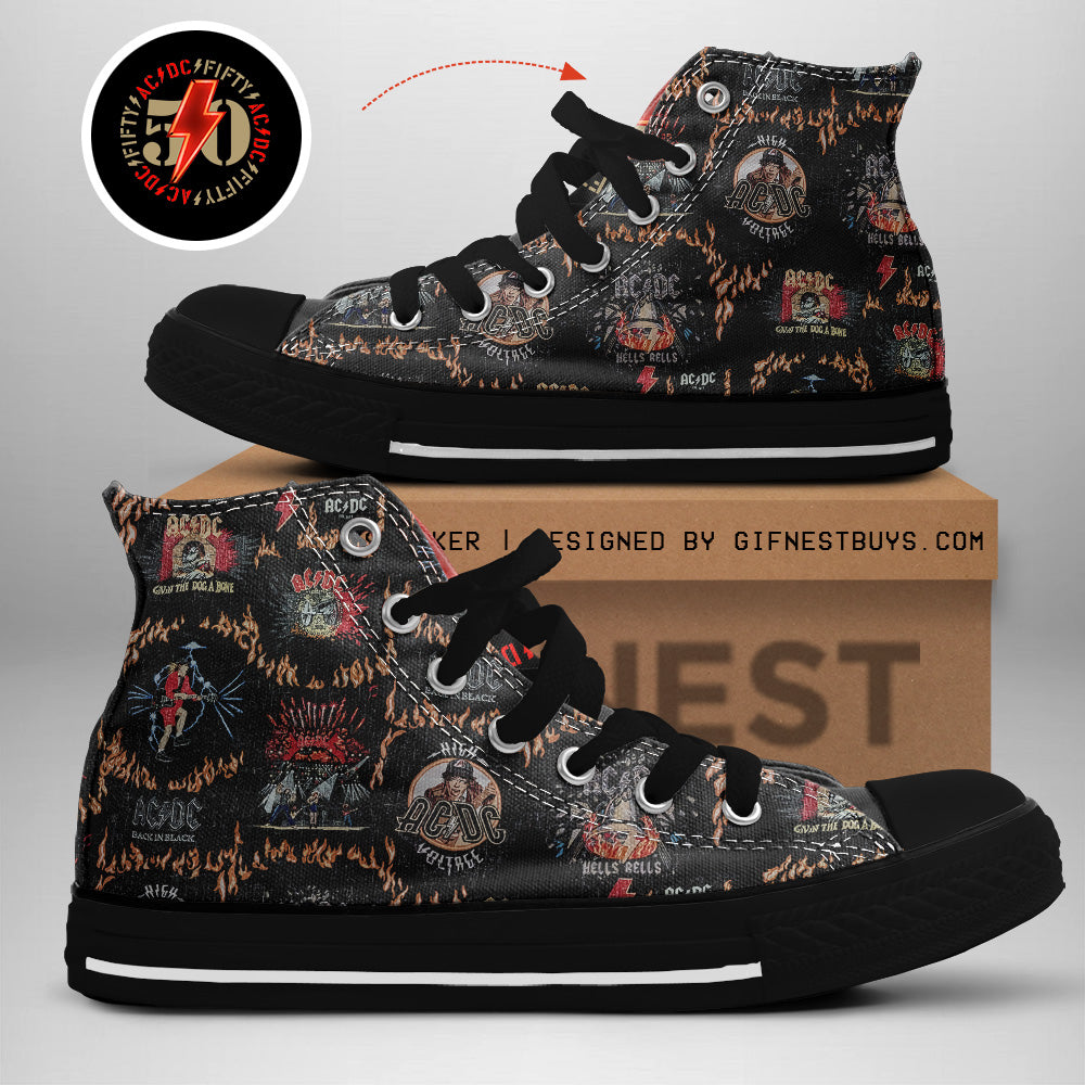 AC/DC High Top Canvas Shoes – TANTN 4572