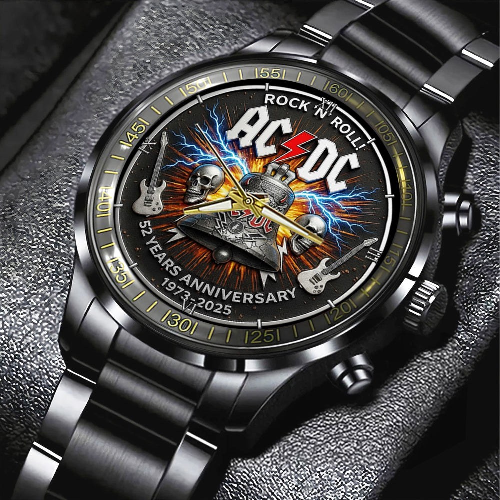 AC/DC 52 Years Anniversary Black Stainless Steel Watch – TMTHU1386