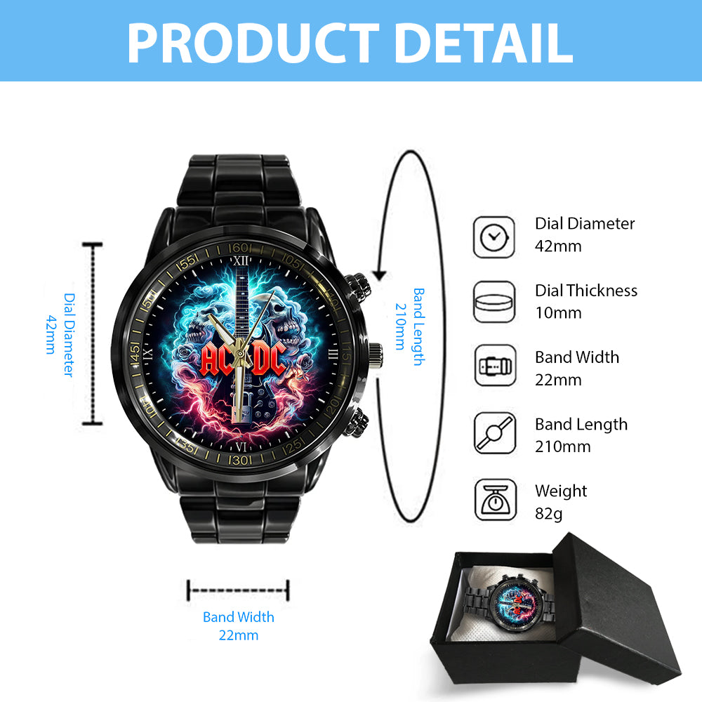 AC/DC Black Stainless Steel Watch – GNE 355