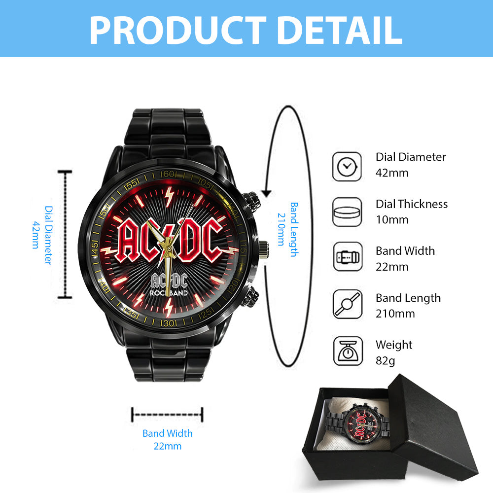 AC/DC Black Stainless Steel Watch – ANHNV 5862
