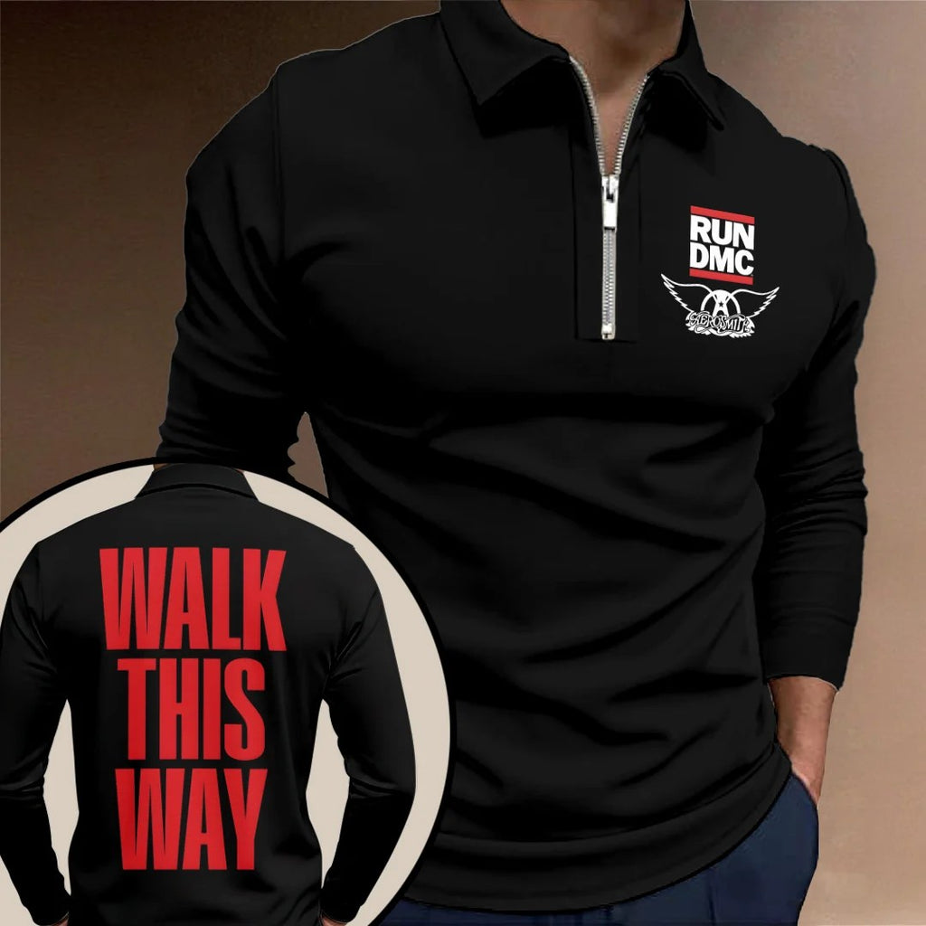 Aerosmith x RUN DMC Walk This Way Zip Polo Shirt – TANTN25351