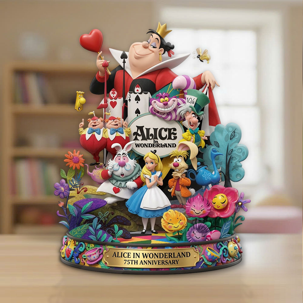 Alice in Wonderland 75th Anniversary Custom Shape Acrylic Plaque – TMTHU6775