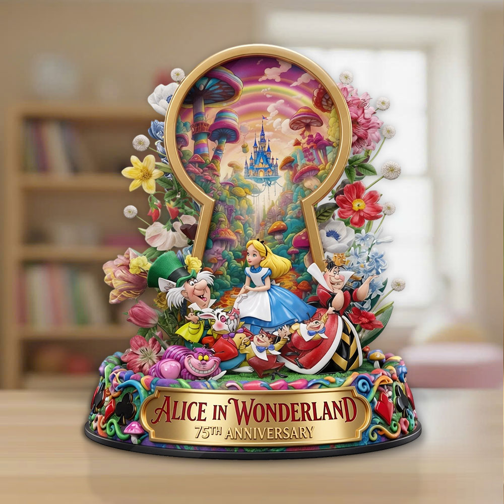 Alice in Wonderland 75th Anniversary Custom Shape Acrylic Plaque – TMTHU6777